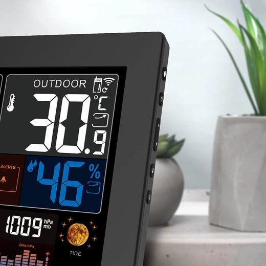Complete overview: temperature, humidity, pressure and forecast