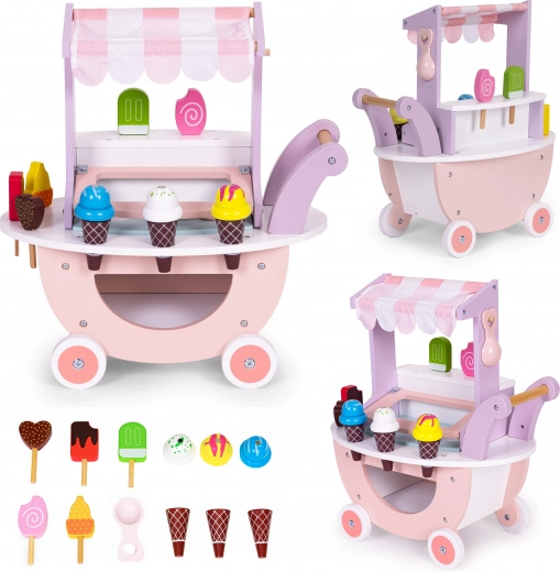 Wooden ice cream stand for children 12 pcs ecotoys