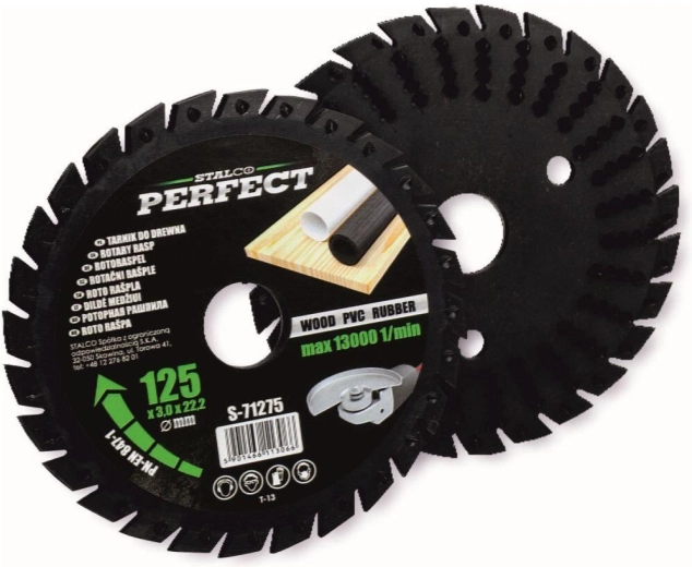 Universal rotary disc 125 × 3.0 × 22.2 mm for angle grinders STALCO