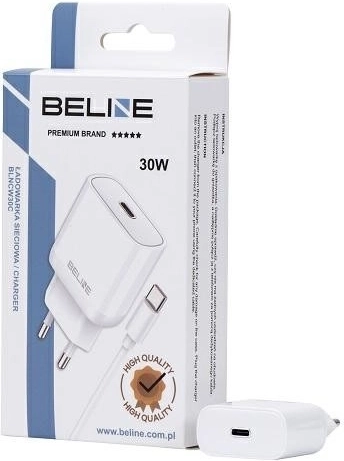 30W GaN Wall Charger USB‑C + USB‑C Cable – White
