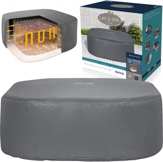 Terminis dangtis kvadratinėms sūkurinėms vonioms BESTWAY Lay‑Z‑Spa EnergySense, 180 × 180 × 71 cm