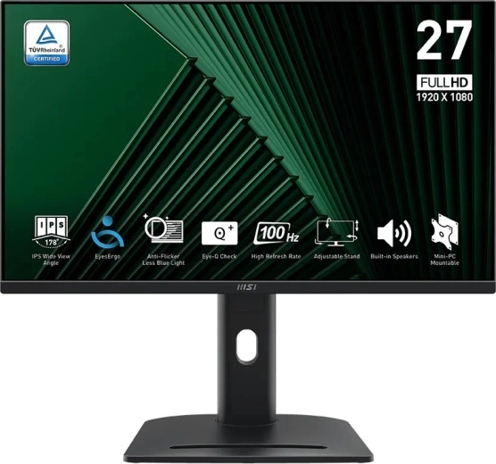 MSI Pro MP275PG 27" IPS Full HD monitor 100 Hz with ergonomic stand