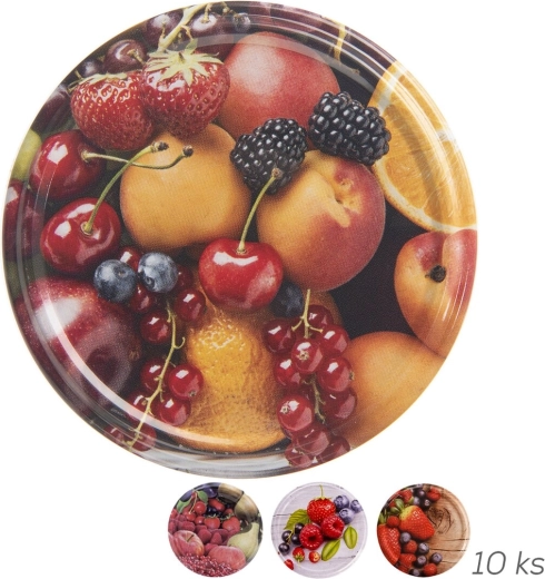 Metal canning lid bio 82 with fruit motif (10 pcs)