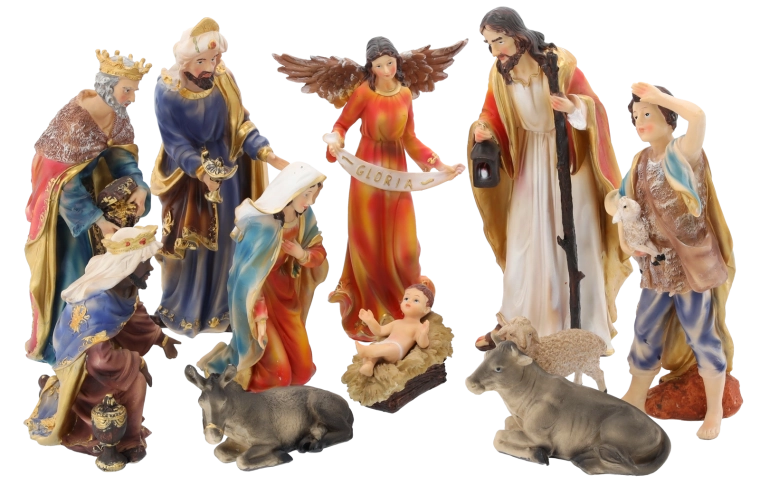 Complete nativity set in one package