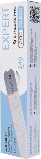 Vienkartinės Staleks papmAm tiesios dildės 240 grit, 50 vnt.