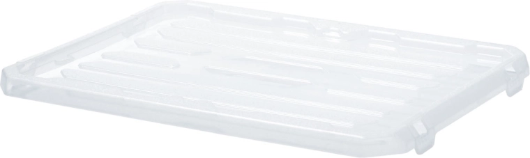 Plastikinis dangtis laikymo dėžei Cargobox 400 × 300 × 30 mm, skaidrus