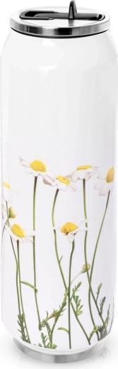 Can-shaped thermal mug with flowers 700 ml