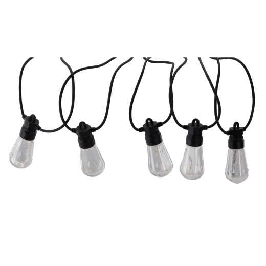 Sodo šviesos girlianda 10 m, 10 LED, šiltai balta, IP44, 12 V su laikikliais