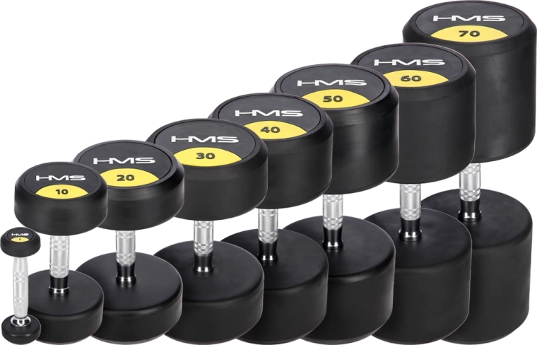Gumuota vienarankė hantelė 1 kg HMS HG Pro