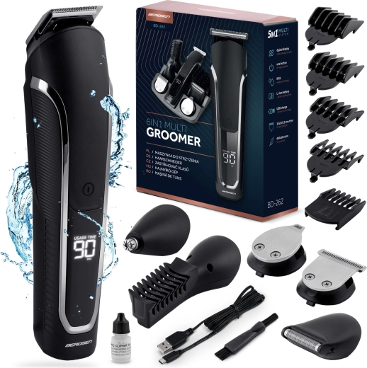 Berdsen skutimosi ir kirpimo rinkinys 6 viename Barber Master, juodas