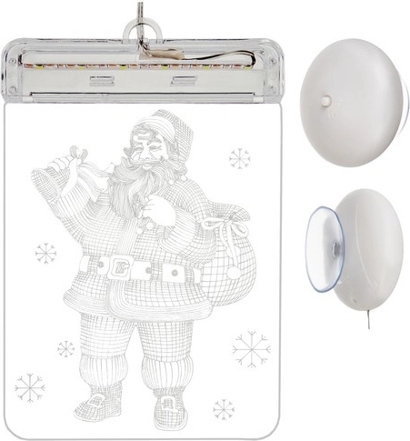 LED 3D vitražinė šviesa - 1 vnt. – Kalėdų Senelis