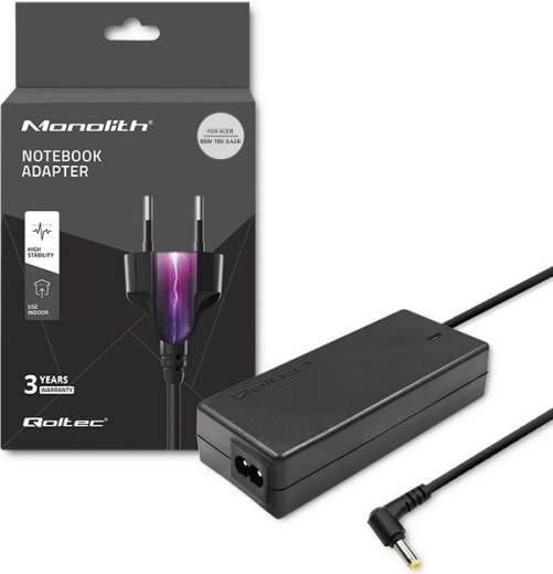 Tinklo adapteris Acer 65 W, 19 V, 3,42 A, jungtis 5,5 × 1,7 mm + maitinimo laidas