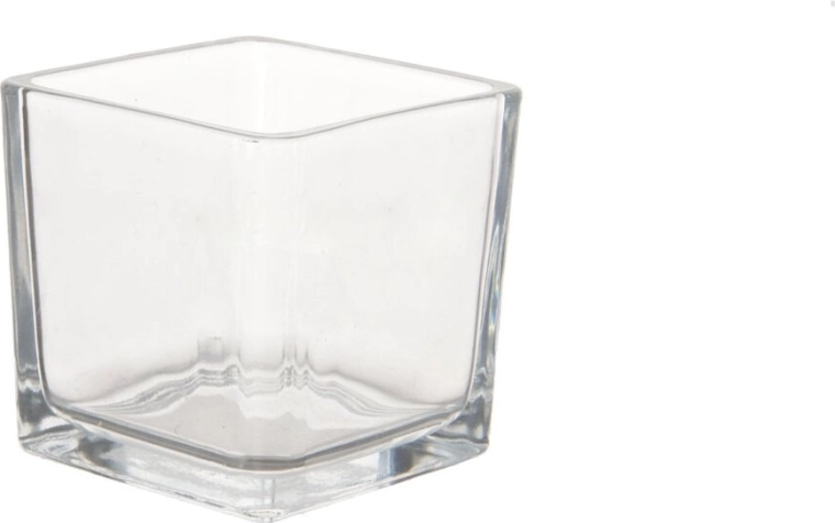 Clear glass candle holder 5.2 × 5.2 × 5.2 cm