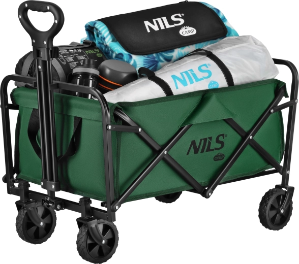 Sulankstomas kempingo vežimėlis žalias NILS Camp NC4306
