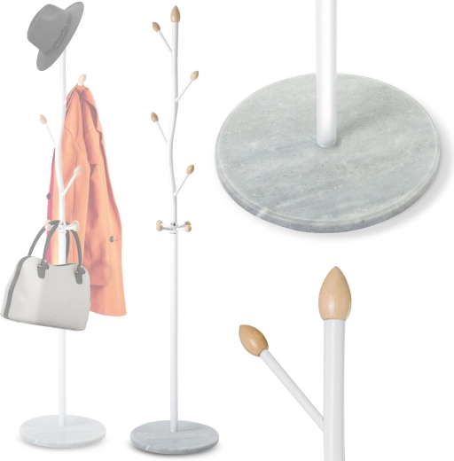 Massido freestanding coat rack with marble base