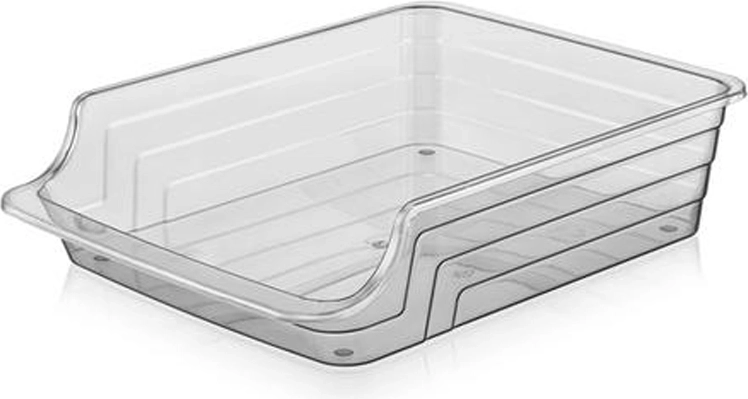 Plastikinis organizatorius MAXI 34 × 24,5 × 8 cm, skaidrus antracitas