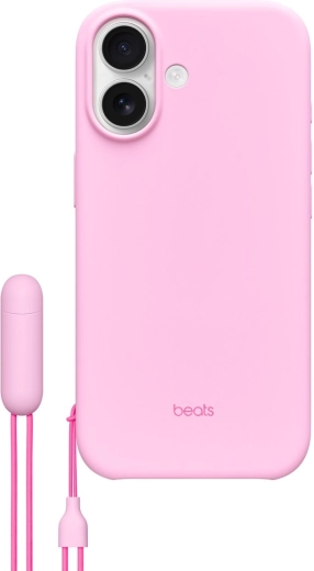 Case with strap and stand compatible with MagSafe for iPhone 17 – tan pink