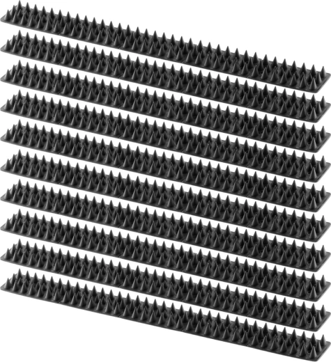 Plastikiniai spygliai nuo paukščių, juodi, 50 × 4,3 cm, 10 vnt. rinkinys
