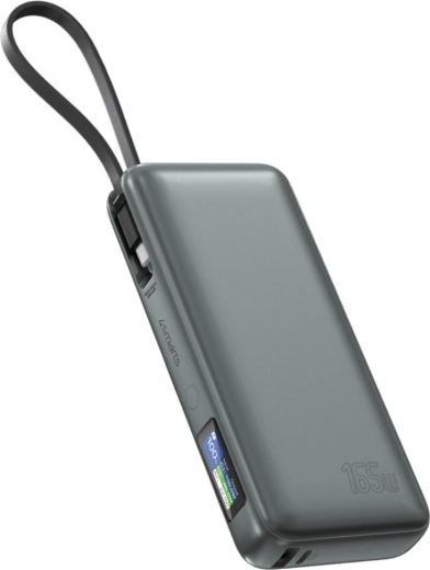 Išorinė baterija Enterprise 20000 mAh 165 W su integruotu USB‑C kabeliu ir LCD