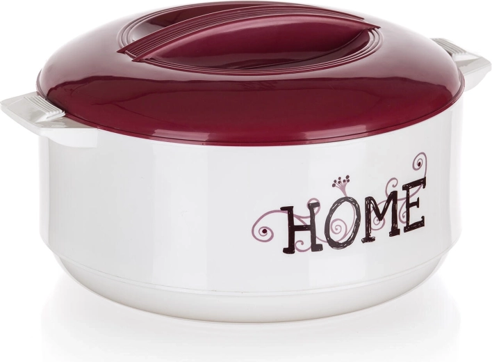 HOME thermal serving bowl with stainless steel insert 3.5 l white/bordeaux