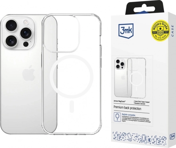 Transparent Magnetic Armor MagCase for iPhone 16 Pro Max with MagSafe
