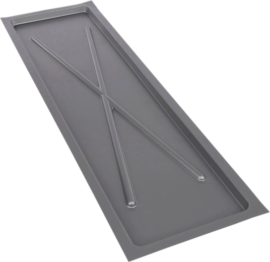 Metpol narrow drip tray, silver, 75 × 22.5 cm for 80 cm two-tier dish drainer