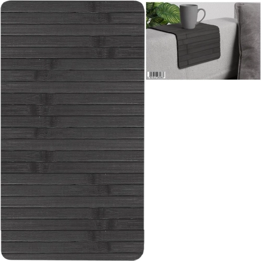 Black bamboo roll-up table mat 44 × 24 cm
