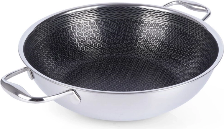 Nerūdijančio plieno nelimpantis wok COOKCELL 28 cm