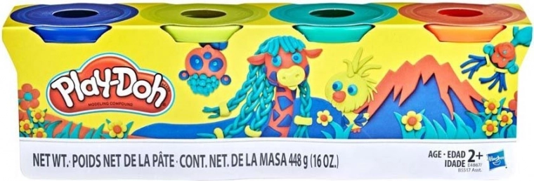 Play-Doh 4 modeliino indeliai – rinkinys A – Wild