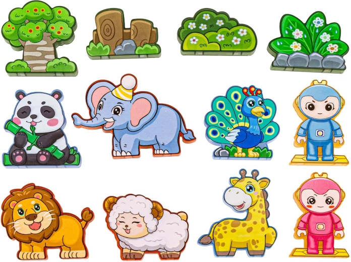 Animals and decorations for creative stories