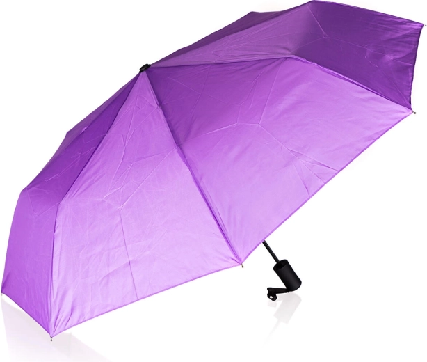 Sulankstomas violetinis skėtis 52 cm su automatiniu atidarymu