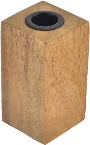 Mango Wood and Metal Candle Holder 10 cm