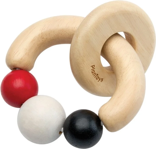 PlanToys kontrastinis barškutis su karoliukais – 1 vnt.
