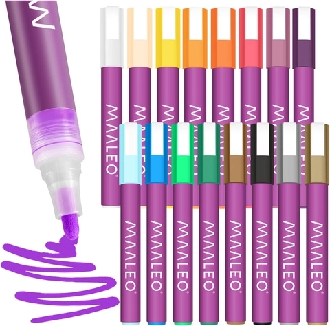 Maaleo acrylic markers – set of 16 pcs
