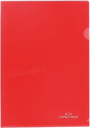 A4 L-shaped file sleeve with thumb cut-out, 180 µm, red, 10 pcs