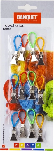 ACCASA metal loops for tea towels and towels, mixed colors, set of 12