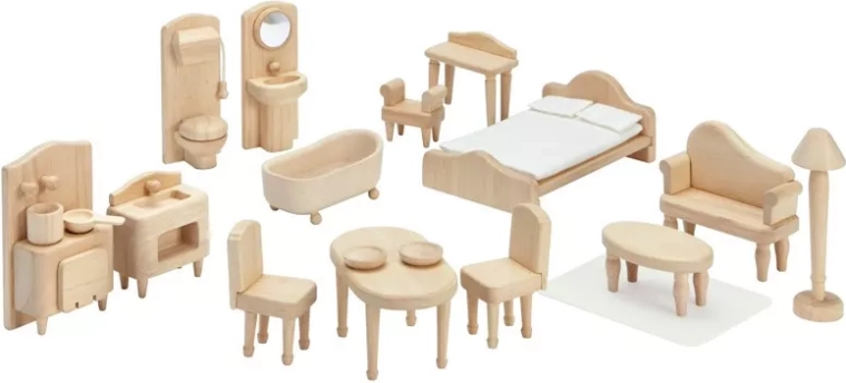 Viktorijos laikų lėlių namelio baldų rinkinys PlanToys