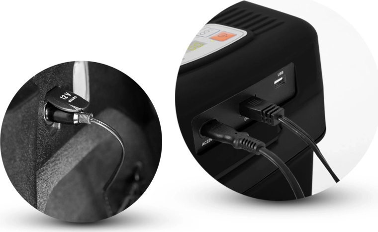 Išmanus 12 V ir 230 V maitinimas + USB įkrovimui