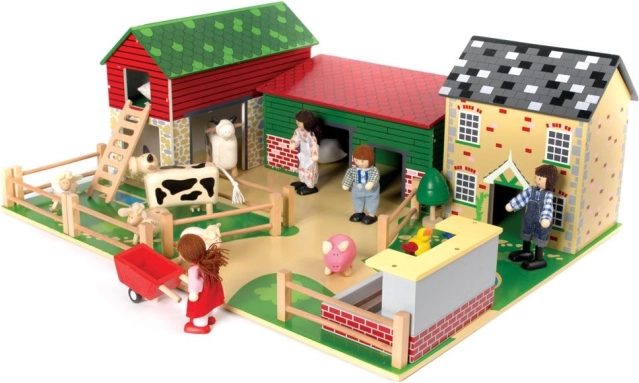Tidlo medinė ferma su magnetiniais stogais