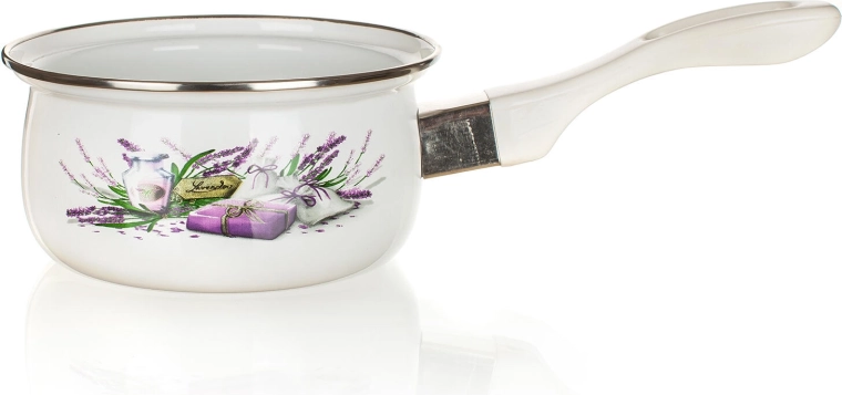 Emaliuotas prikaistuvis Lavender 14 cm su ilga rankena, 0,65 l