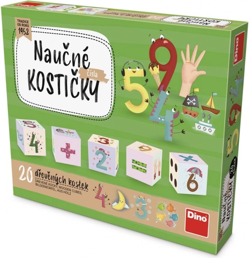 Dino Wooden Number Blocks – 20 pcs