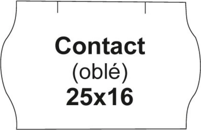 Rounded price labels CONTACT, white 25 × 16 mm, roll of 1125 pcs