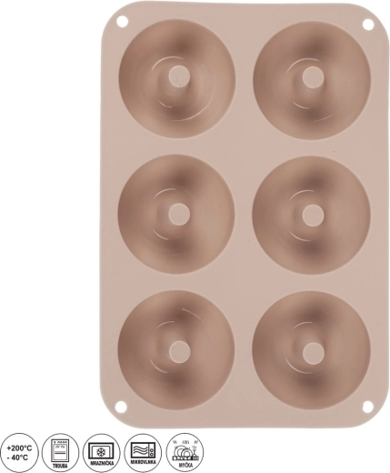 Beige silicone donut mold (6 pcs)