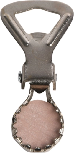 Bottle opener for crown caps with locking mechanism