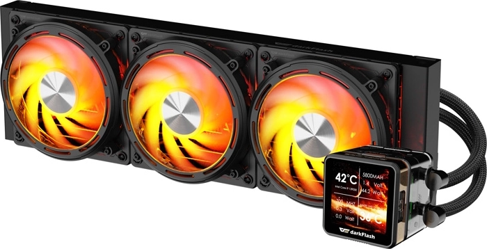 DarkFlash Explore DE360 360 mm CPU Liquid Cooler with IPS Display (Black)