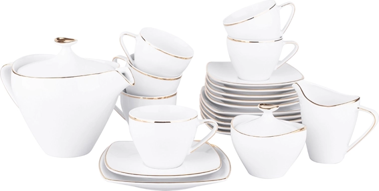 MariaPaula Moderna gold coffee set for 6 people, 21-piece