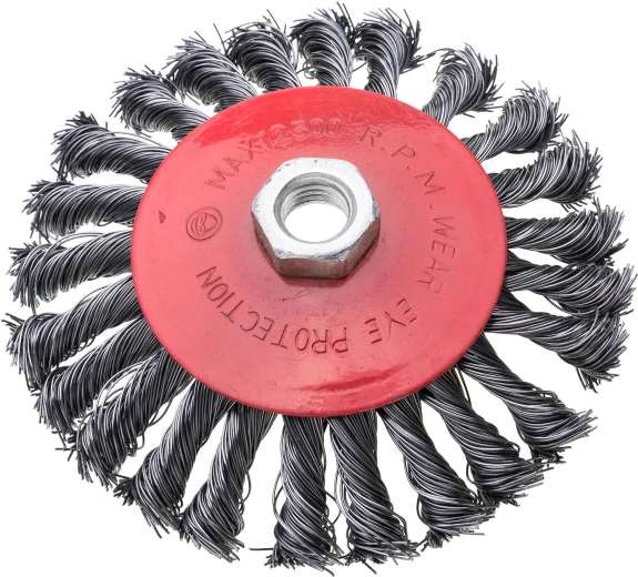 Cup-shaped steel brush 125 mm, wire 0.3 mm, thread M14