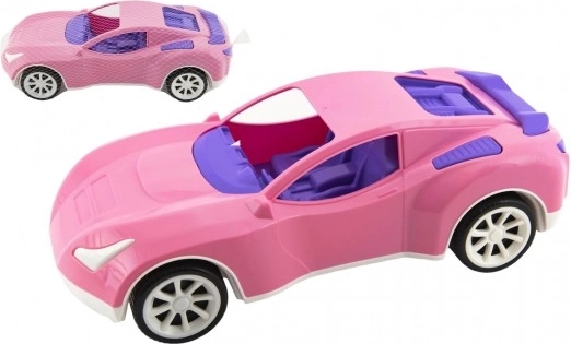 Sportinis plastikinis automobilis 38 cm tinklelyje – rožinis