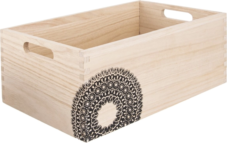 Medinė laikymo dėžė su „Mandala“ spauda