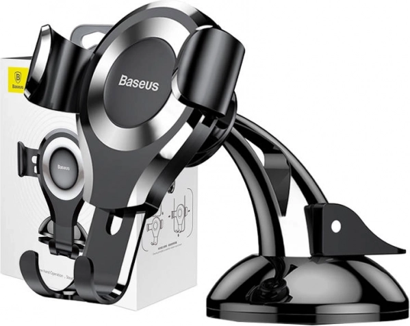 BASEUS gravitacinis automobilinis telefono laikiklis Osculum, juodai sidabrinis